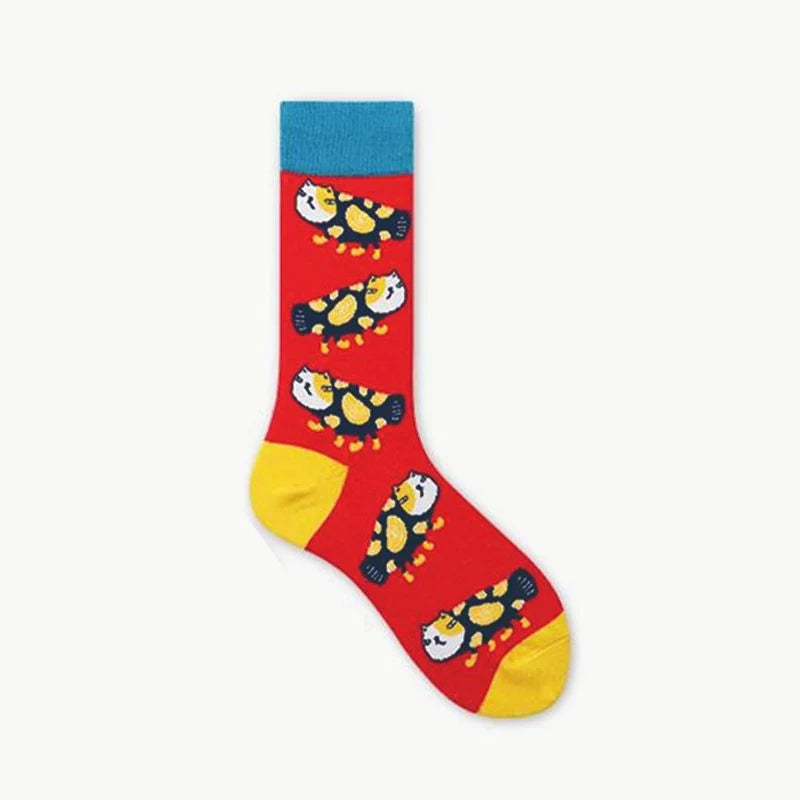 Unisex Lucky Red Cartoon Crew Socks – Lunar New Year Matching Couple Socks