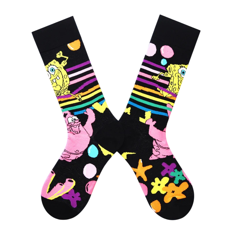 Women’s Mosaic Animal High Socks – Colorful Nordic-Inspired Geometric Fashion Socks