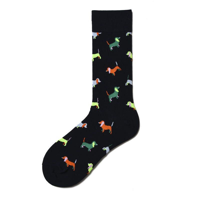 Women’s Retro Diner Mid-Calf Socks – Playful Hamburger Novelty Socks