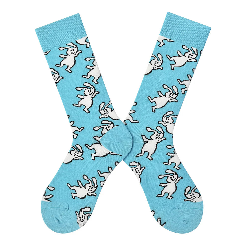 Women’s Dopamine Color Crew Socks – Playful Happy Letter Casual Socks