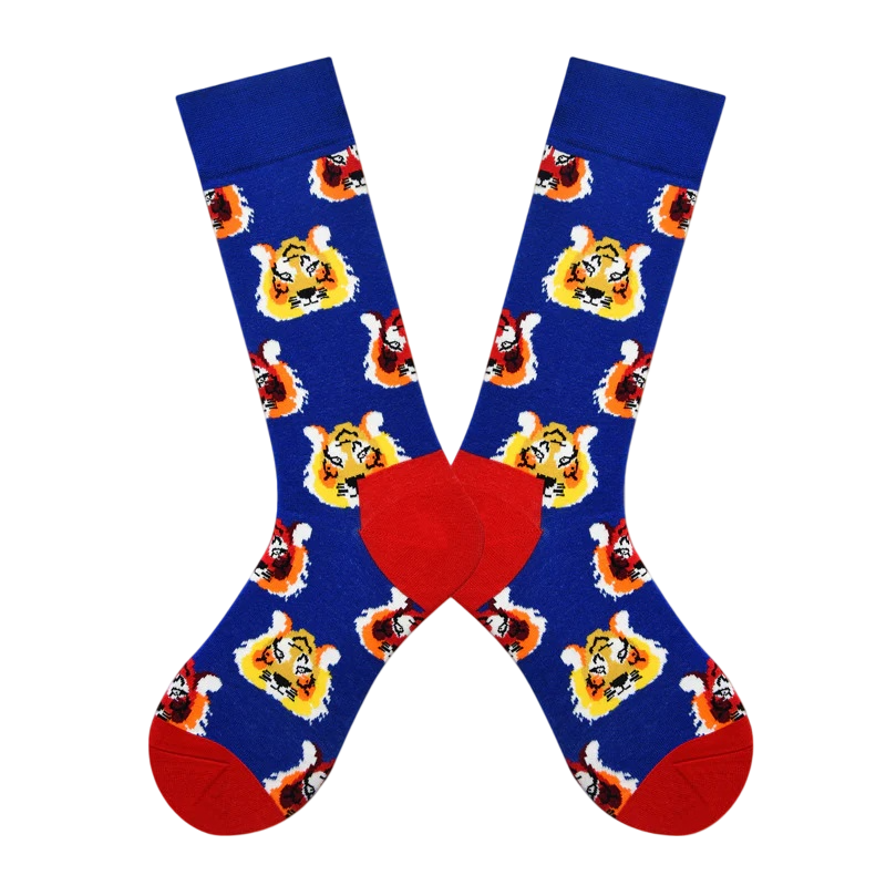 Women’s Nordic Cartoon Wildlife Long Socks – Cute Multicolor Geometric Socks