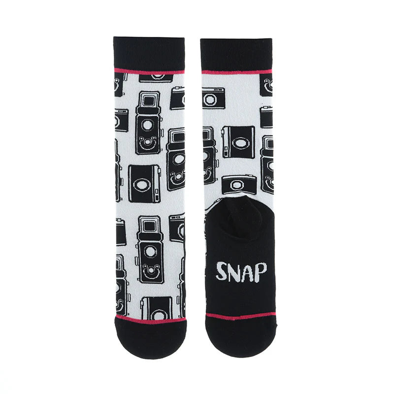 Women’s Cactus Graffiti Long Crew Socks – Botanical Cotton-Blend Fall Winter Socks