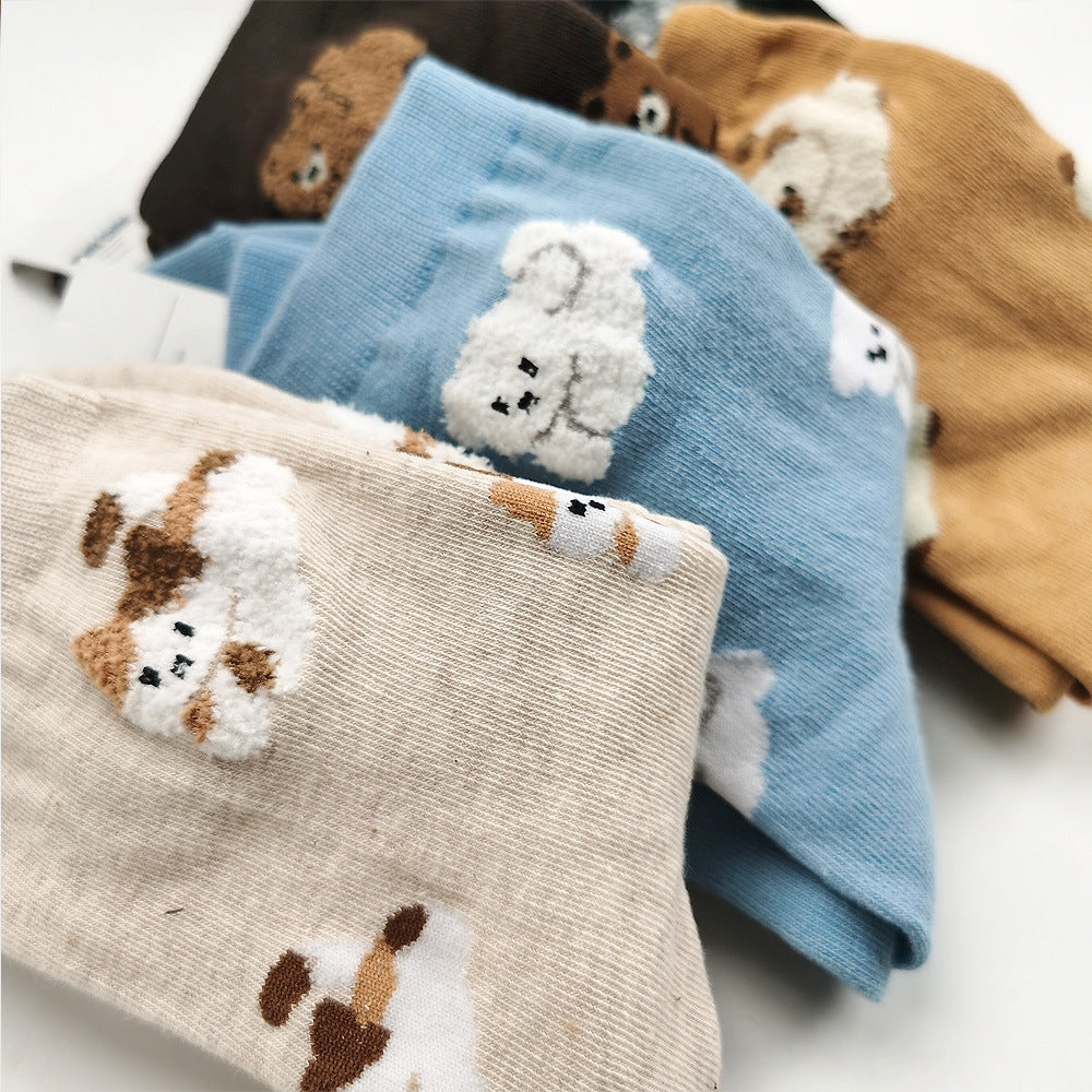 Women’s Campus Animal Crew Socks – Cute Moisture-Absorbing Cotton Socks