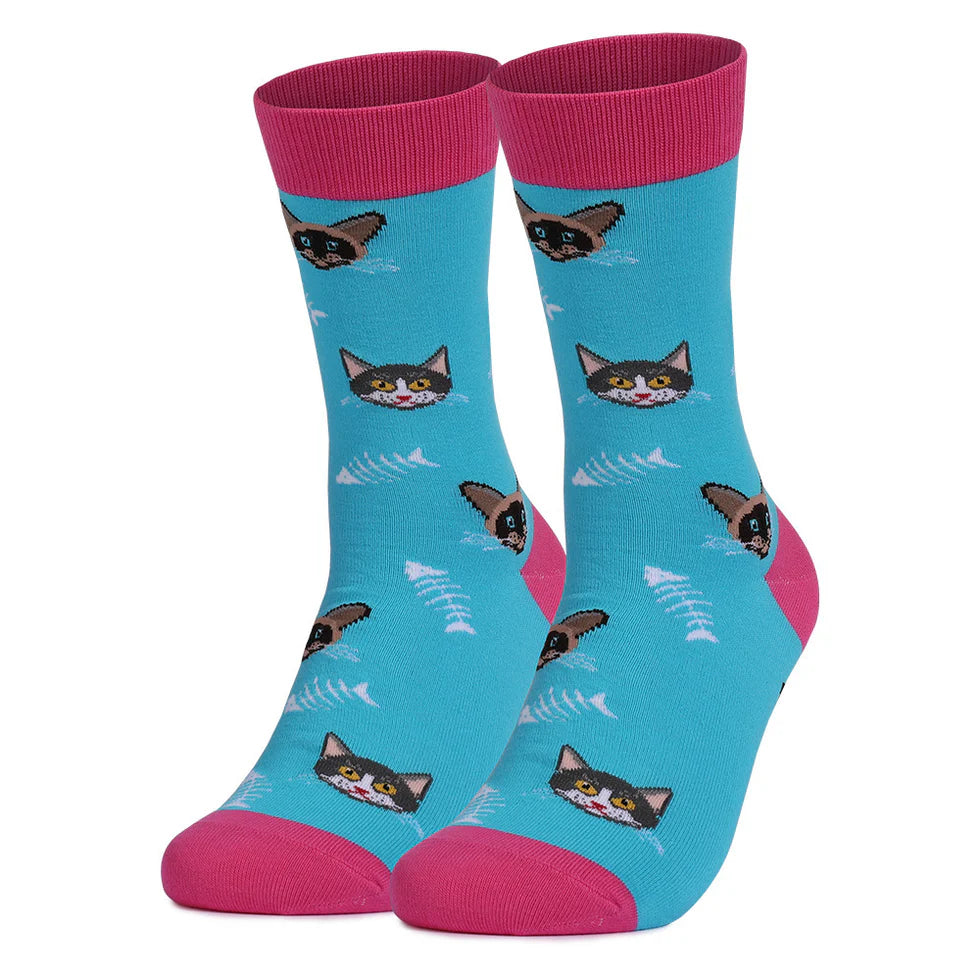 Unisex Pet Lover Crew Socks – Funny Cat and Dog Cotton Socks