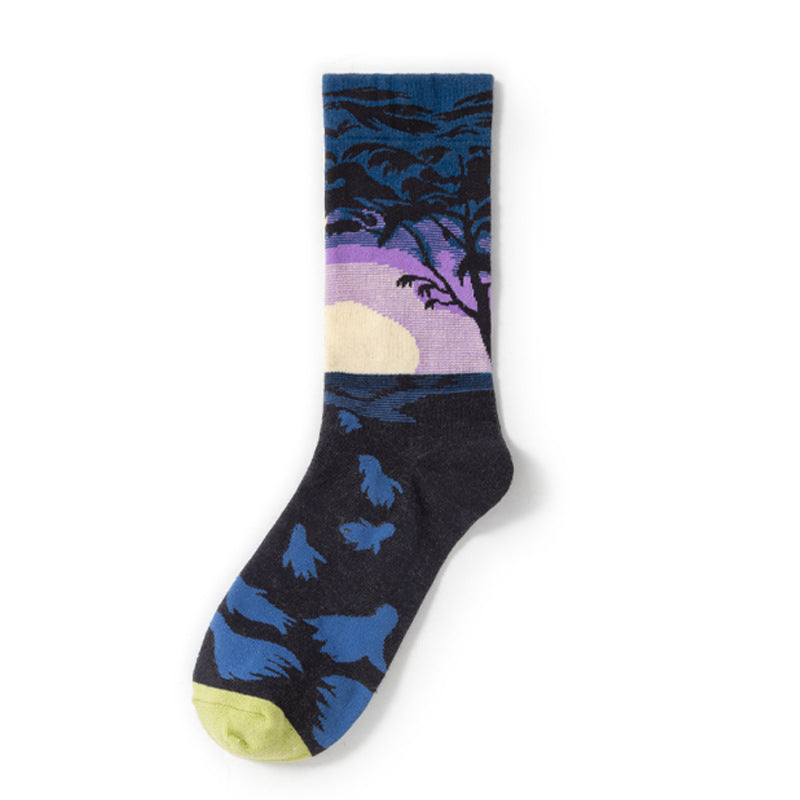 Gallery Edit Art-Inspired Combed Cotton Crew Socks