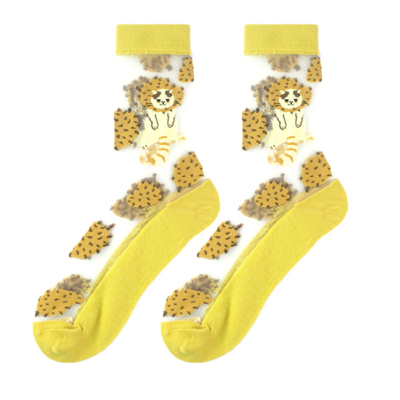 Nature Stories Sheer Art Crew Socks