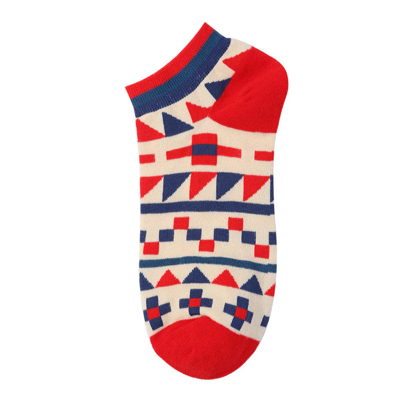 Unisex Fruit & Abstract Animal Boat Socks – Thin Cotton Summer No-Show Socks
