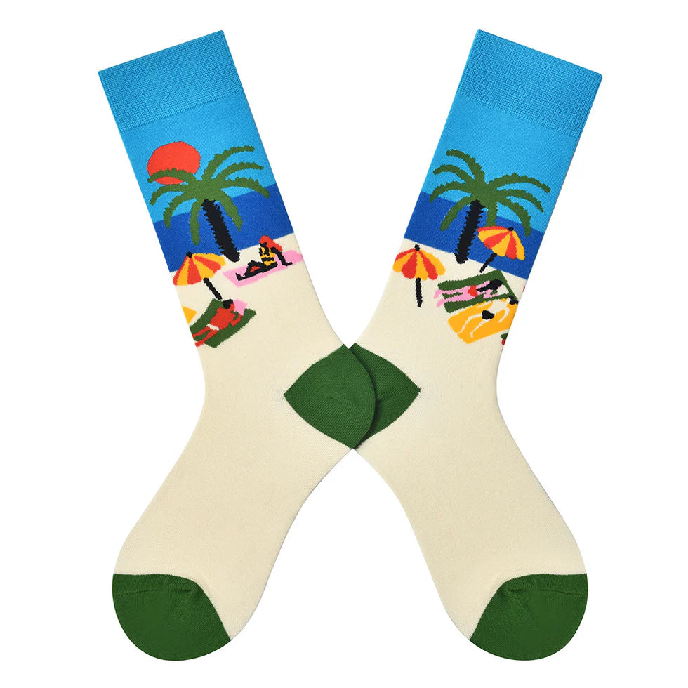 Women’s Happy Letter Color-Pop Crew Socks – Sweet All-Season Cotton-Blend Socks