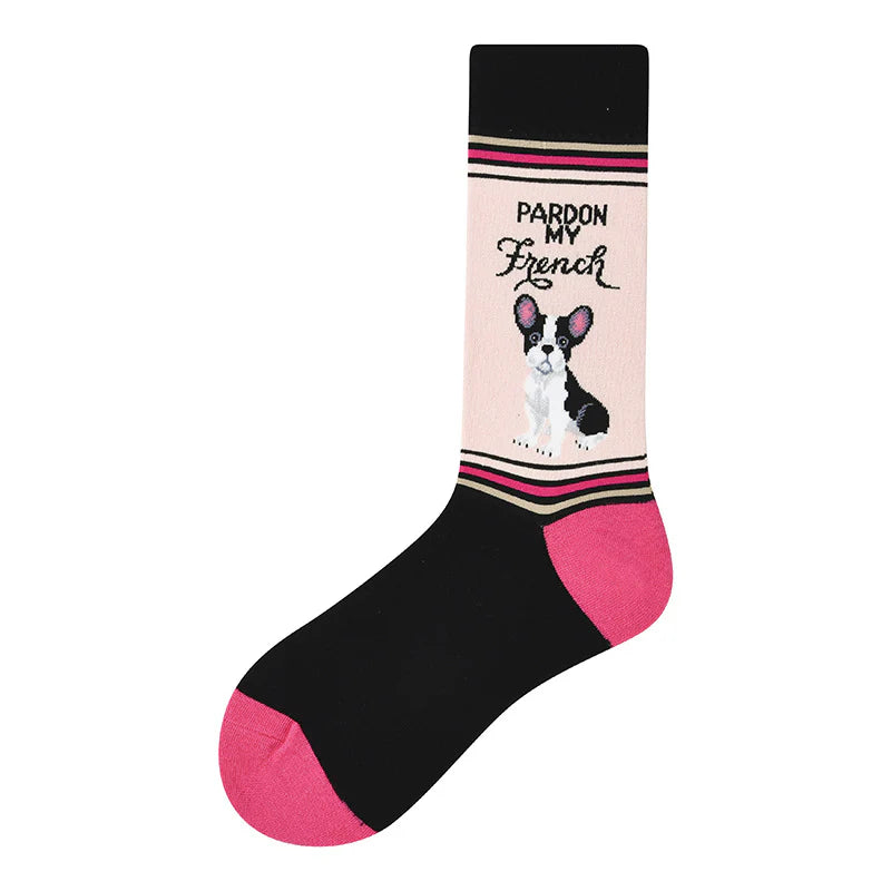 Women’s Cartoon Burger Crew Socks – Cute Nordic-Inspired Food Socks