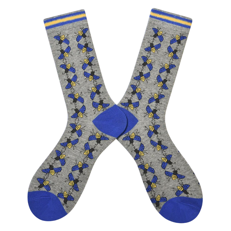 Men’s Relaxed Streetwear Crew Socks – Cotton-Blend Fall Winter Long Socks