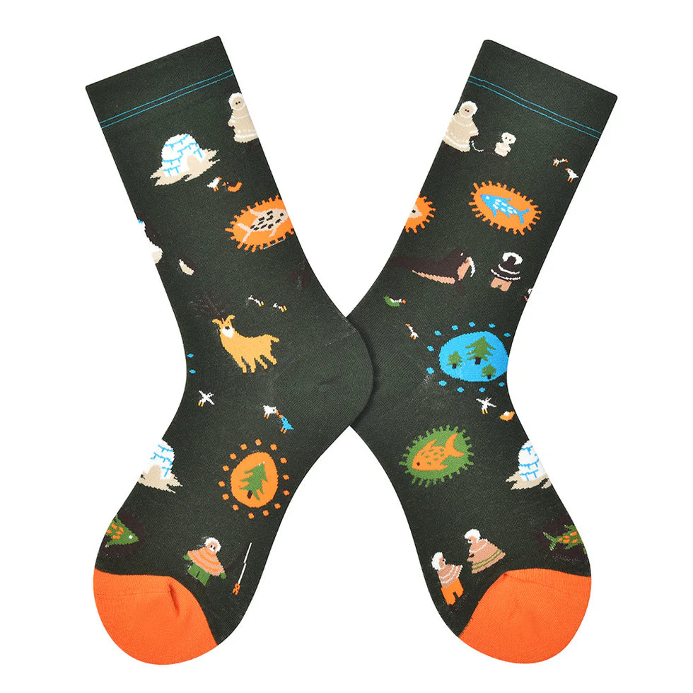 Women’s Solid Color Crew Socks – French-Inspired Streetwear Fashion Socks