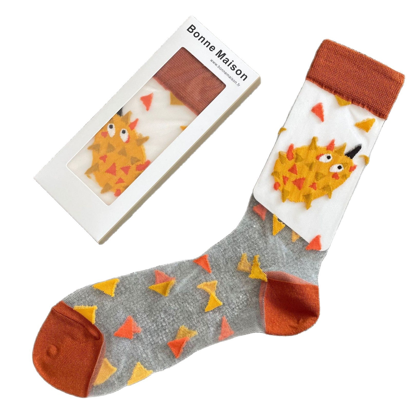 Bonne Sheer Pattern Crew Socks - Design 05