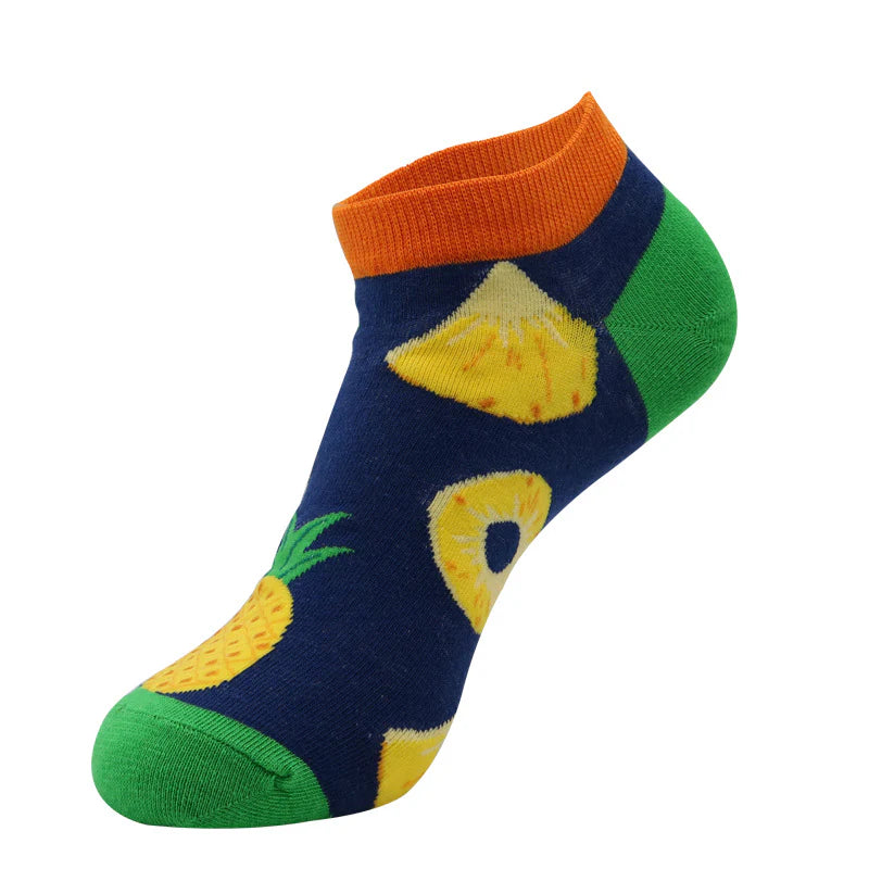 Unisex Summer Pattern Boat Socks – Thin Cotton Casual No-Show Socks