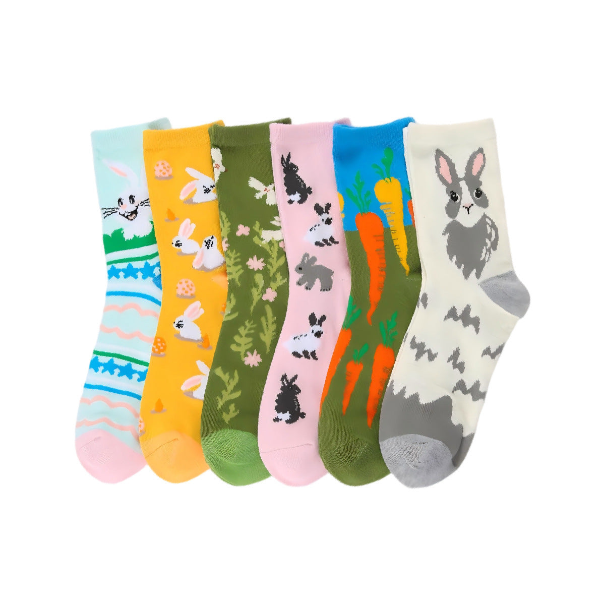 Women’s Rabbit Carrot Crew Socks – Funny Cartoon Novelty Socks
