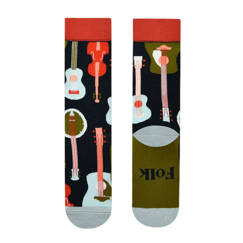 Women’s Quirky Illustration Long Crew Socks – Casual Cotton-Blend Art Socks