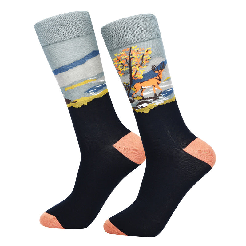 Men’s Gallery Graffiti Tube Socks – Soft Combed Cotton-Blend Casual Socks