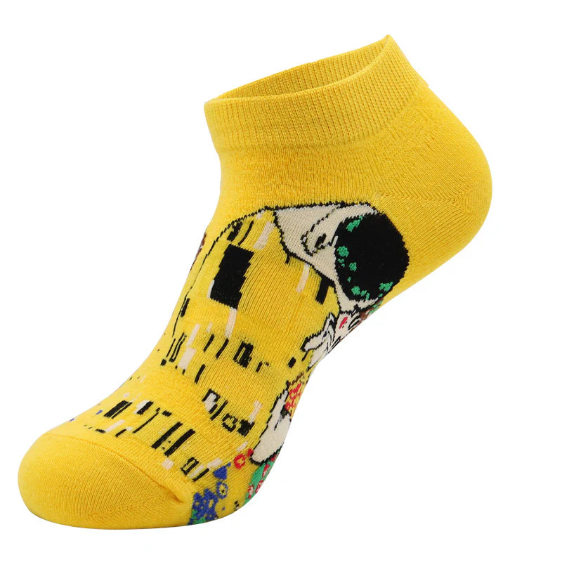 Men’s Fruit Illustration No-Show Socks – Thin Casual Summer Boat Socks