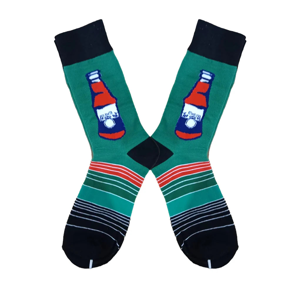 Men’s Harajuku-Inspired Crew Socks – Creative Cotton-Blend Streetwear Socks