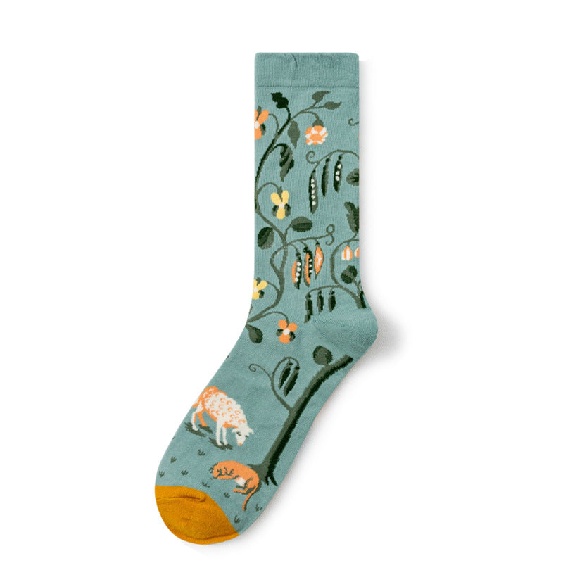 Gallery Edit Art-Inspired Combed Cotton Crew Socks