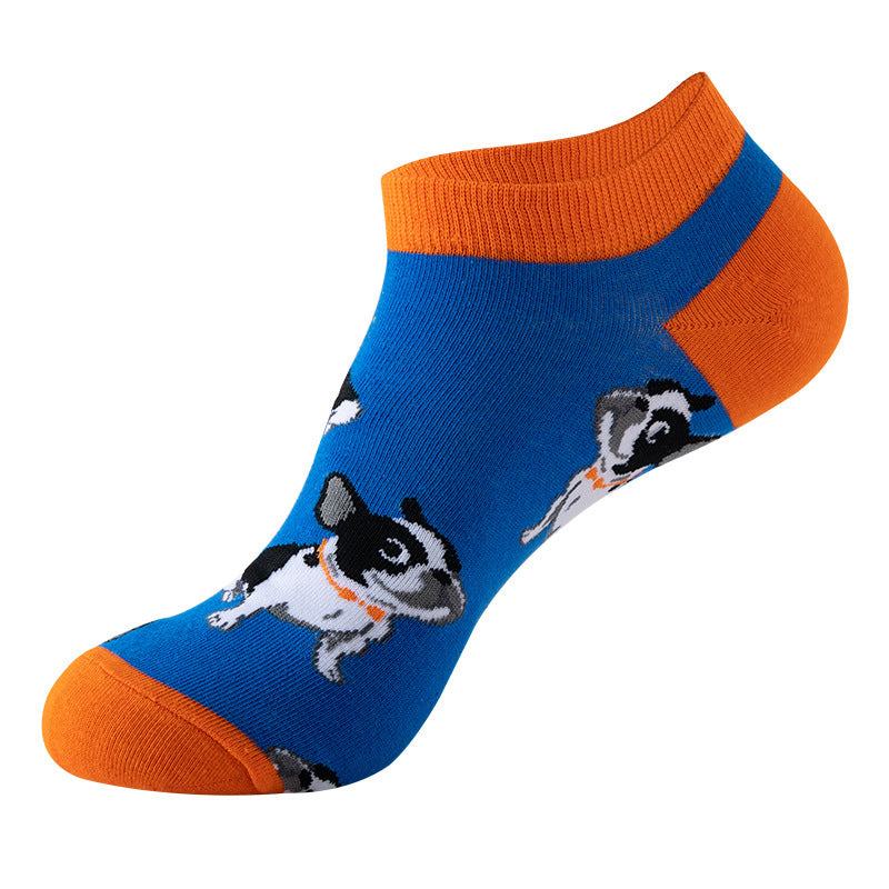 Unisex Animal Print No-Show Socks – Thin Cotton Spring Summer Boat Socks