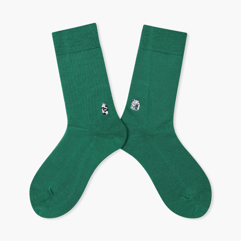 Unisex Berry Stitch Mid-Calf Socks – Combed Cotton-Blend Matching Everyday Socks