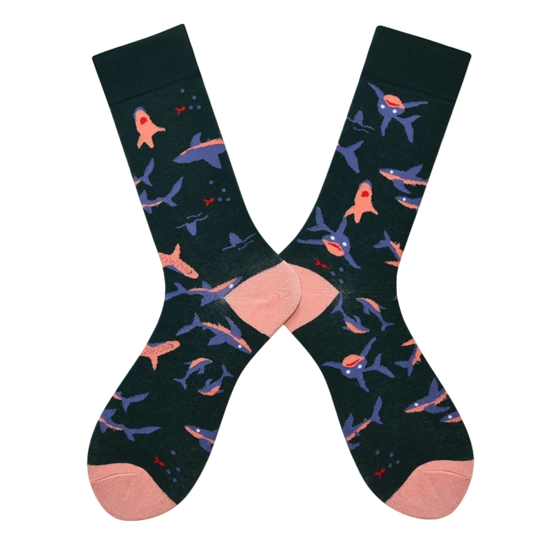 Women’s Cartoon Fruit High-Crew Socks – Playful Cotton-Blend Couple Socks