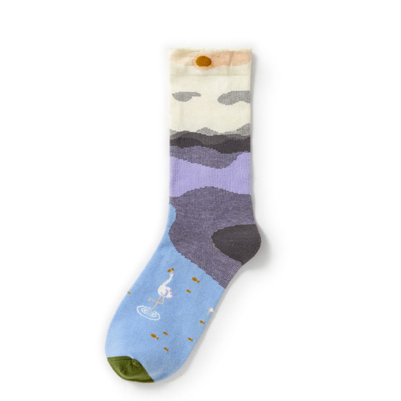 Gallery Edit Art-Inspired Combed Cotton Crew Socks
