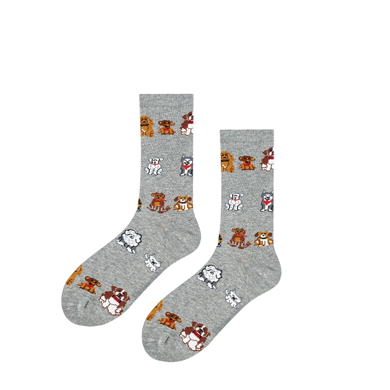 Women’s Painterly Woodland Crew Socks – Japanese-Inspired Cotton-Blend Socks