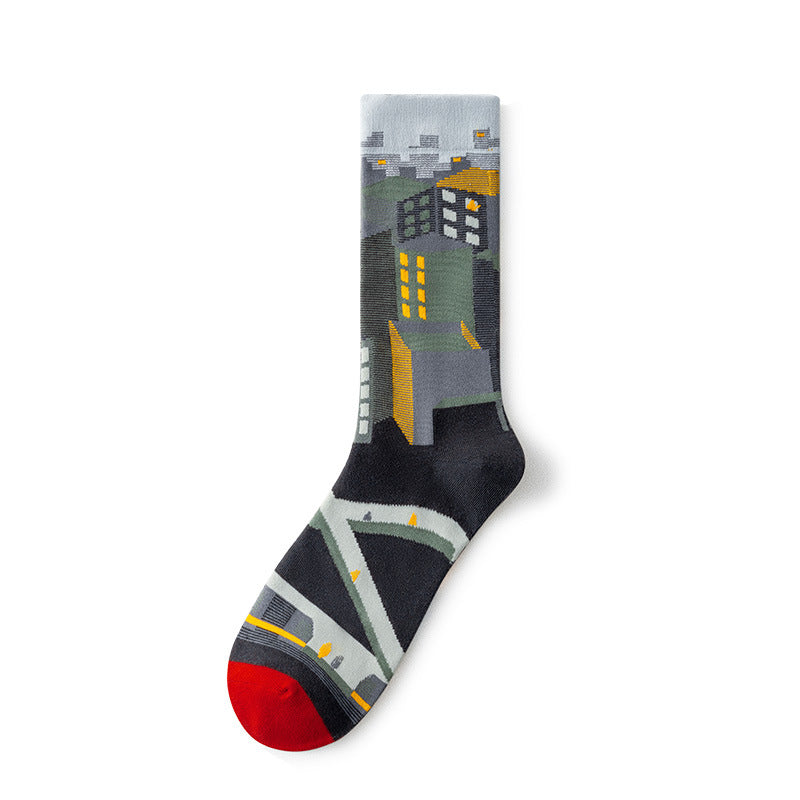 Gallery Edit Art-Inspired Combed Cotton Crew Socks