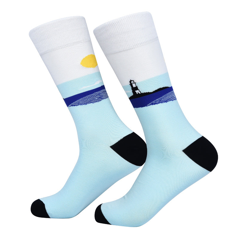 Men’s Gallery Graffiti Tube Socks – Soft Combed Cotton-Blend Casual Socks