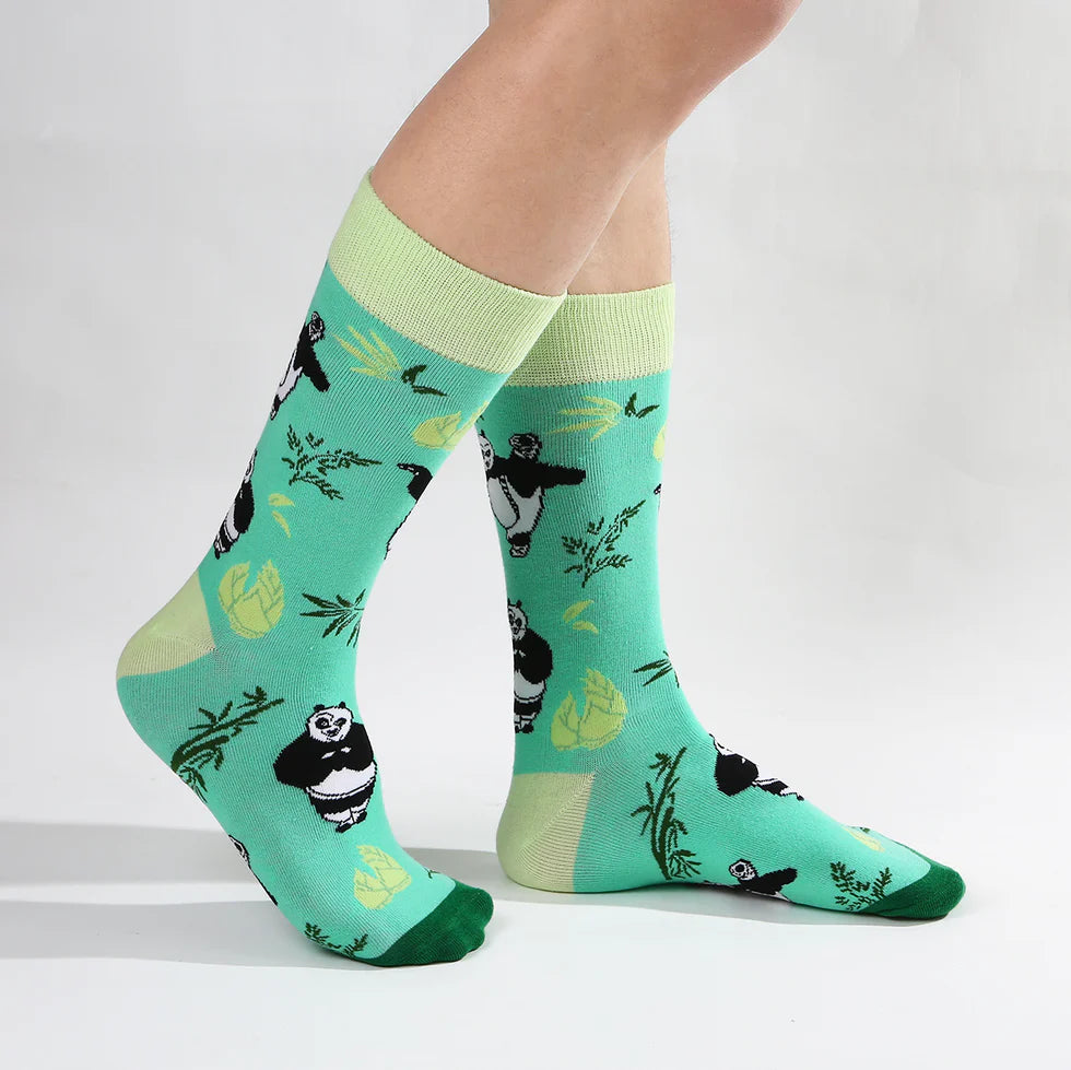 Unisex Cartoon Panda Crew Socks – Fall Winter Cotton Casual Socks