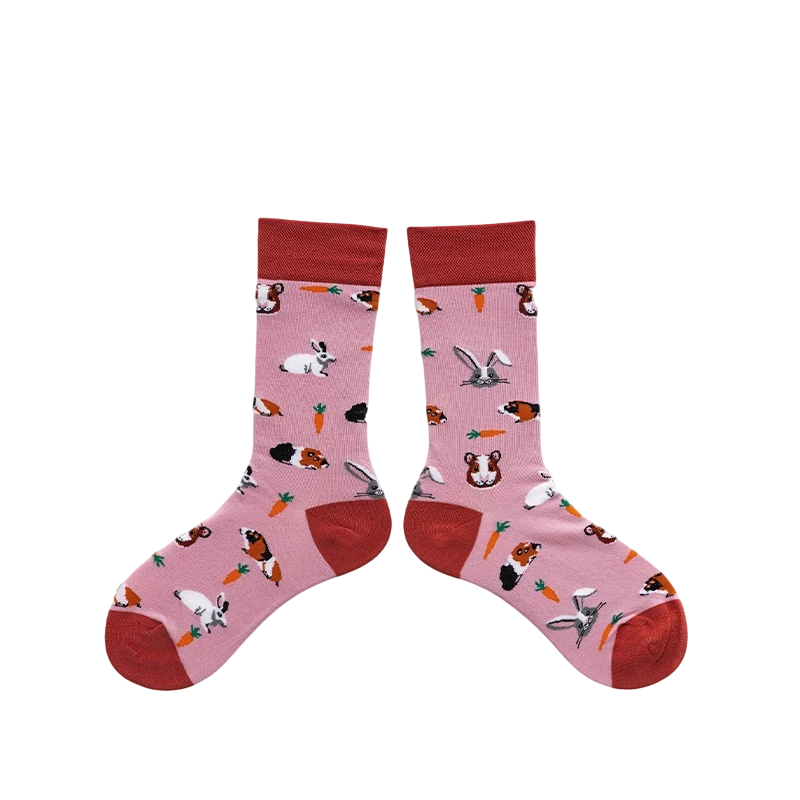 Unisex Cartoon Patchwork Crew Socks – Creative Fall Winter Matching Socks