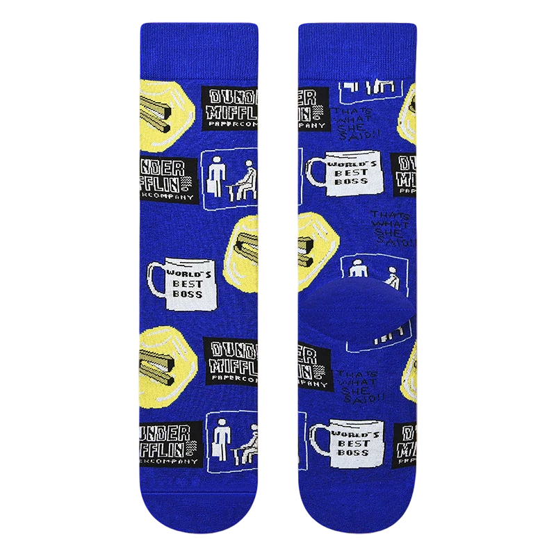 Women’s Illustrated Character Mid-Calf Socks – Soft Moisture-Absorbing Winter Socks