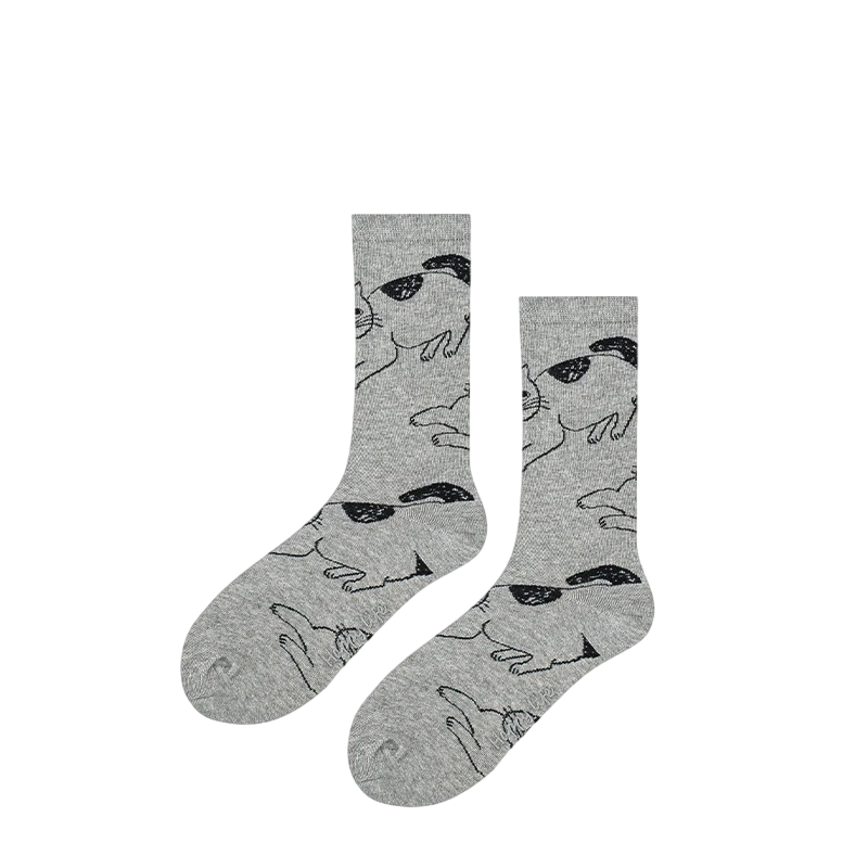 Women’s Gallery Animal Mid-Calf Socks – Elegant Moisture-Absorbing Casual Socks