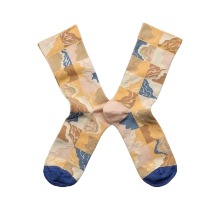 Women’s Warm-Tone Wildlife Mid-Calf Socks – Retro Parisian Oil Painting Socks
