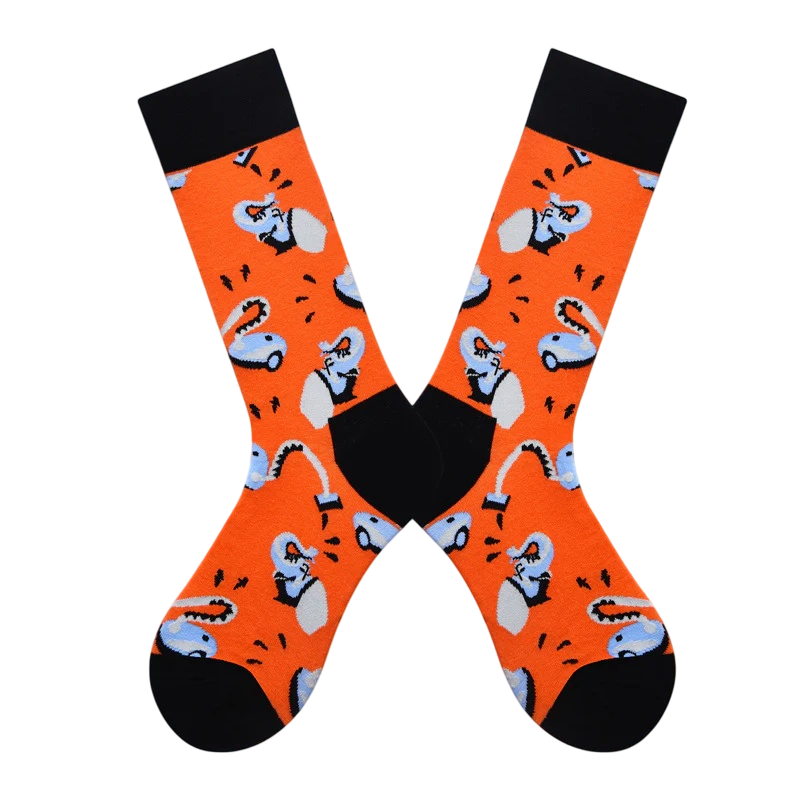 Women’s Nordic Cartoon Wildlife Long Socks – Cute Multicolor Geometric Socks