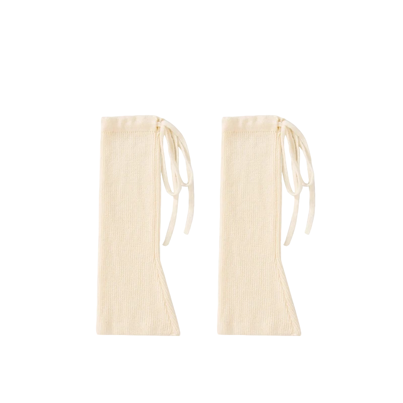 Women’s Gray Tie-Strap Leg Warmers – Slouchy Micro-Flare Calf Covers