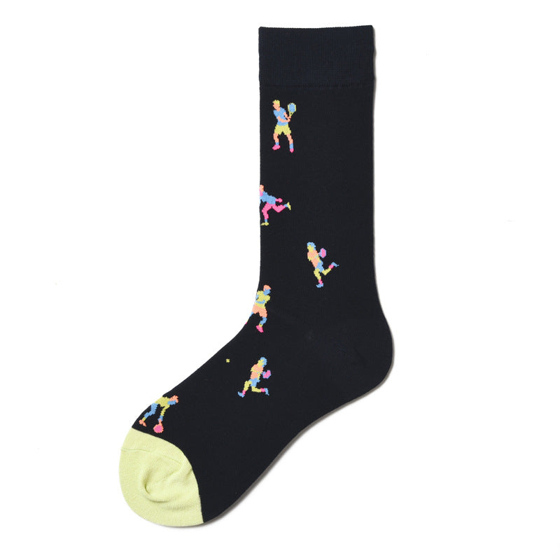Women’s Retro Diner Mid-Calf Socks – Playful Hamburger Novelty Socks