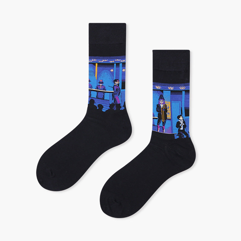 Men’s Moisture-Absorbing Mid-Calf Socks – Soft Flat-Seam Casual Socks