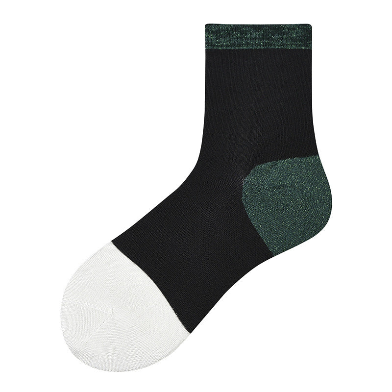 Women’s Neon Lurex Sheer Crew Socks – Lolita-Inspired Runway Summer Socks