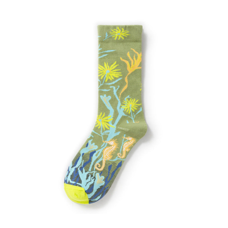 Gallery Edit Art-Inspired Combed Cotton Crew Socks