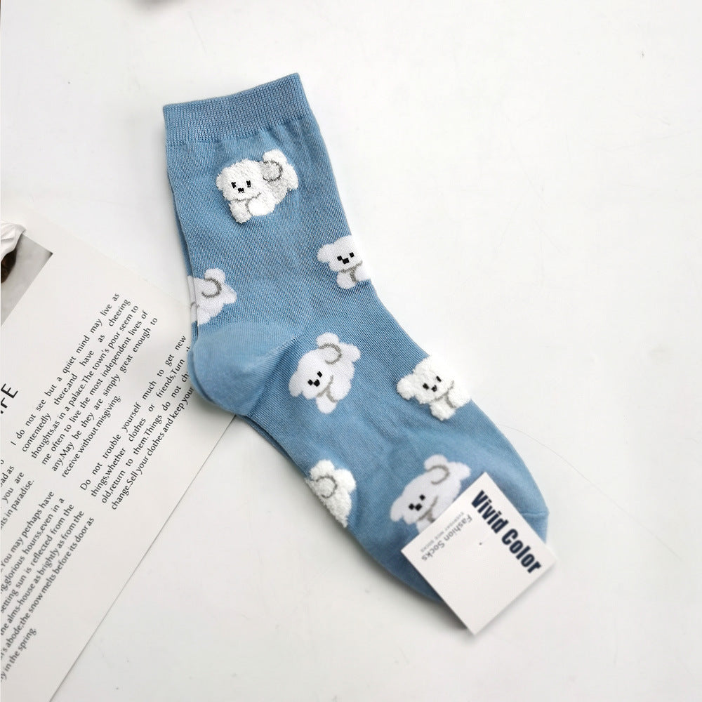 Women’s Campus Animal Crew Socks – Cute Moisture-Absorbing Cotton Socks