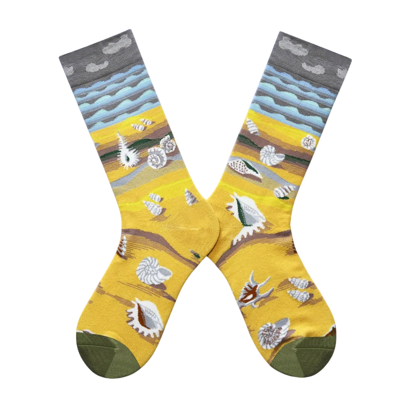 Women’s Forest Fern Mid-Calf Socks – Nature-Inspired Fall Winter Fashion Socks