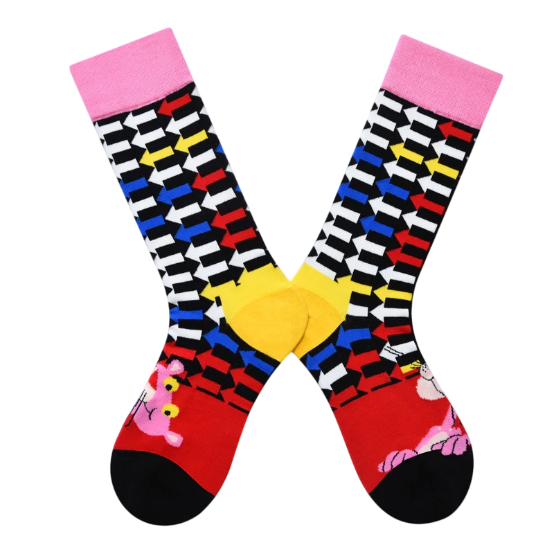 Women’s Mosaic Animal High Socks – Colorful Nordic-Inspired Geometric Fashion Socks