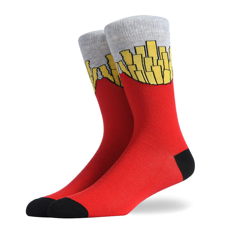 Unisex Sweet Treat Jacquard Crew Socks – Cute Donut Pattern Matching Socks
