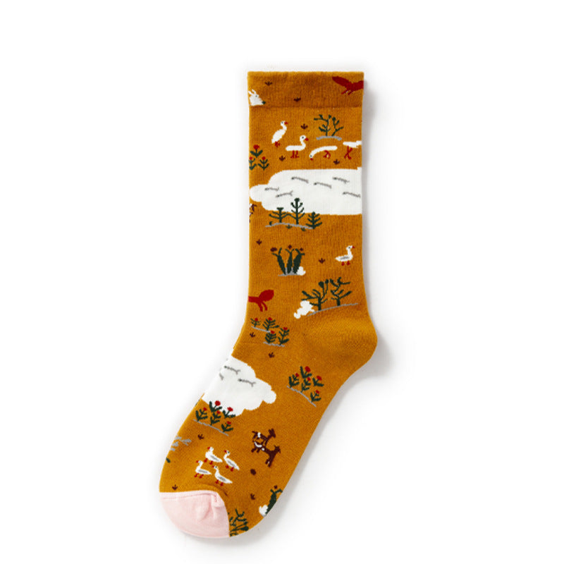 Gallery Edit Art-Inspired Combed Cotton Crew Socks