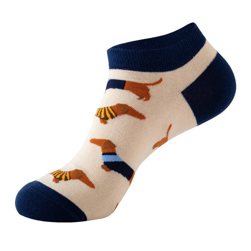 Unisex Cute Animal Low Cut Socks – Lightweight Cotton No-Show Boat Socks