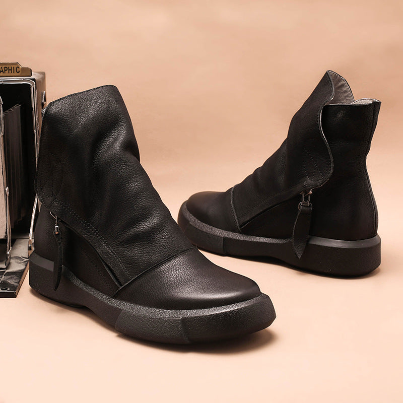 Women’s Leather Side-Zip Ankle Boots