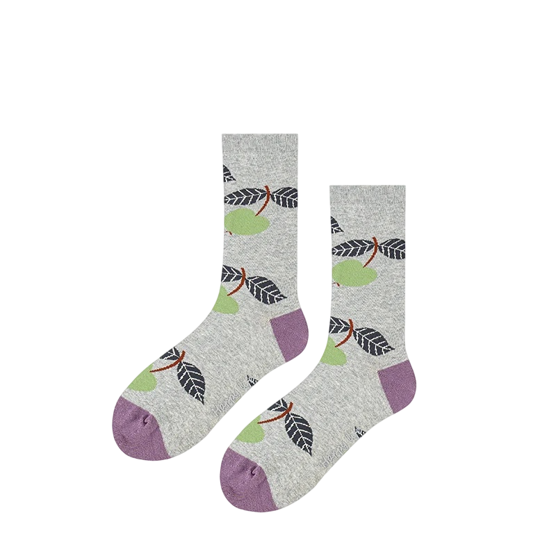 Women’s Gallery Animal Mid-Calf Socks – Elegant Moisture-Absorbing Casual Socks