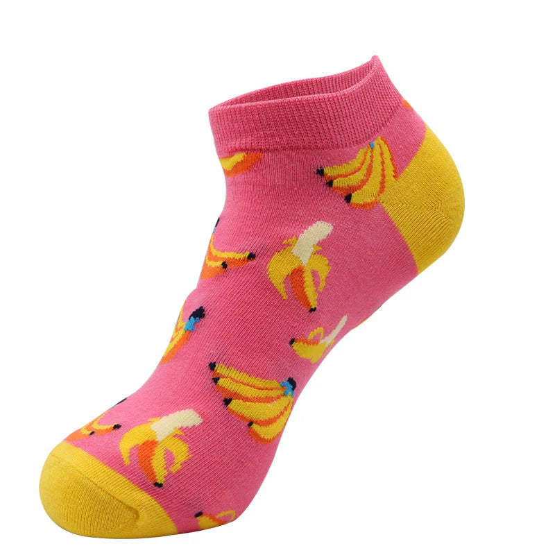 Men’s Fruit Print No-Show Socks – Lightweight Cotton-Blend Summer Socks